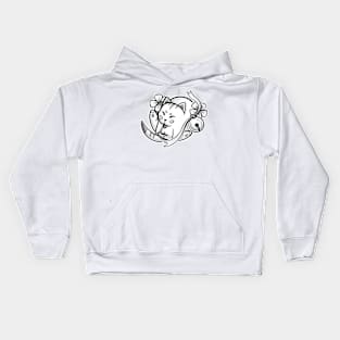 Japanese, clean cat Kids Hoodie